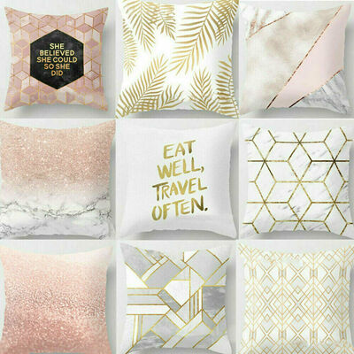 

Home Decor Vintage Gold Shining Printed Throw Pillow Case Sofa Cushion Cover