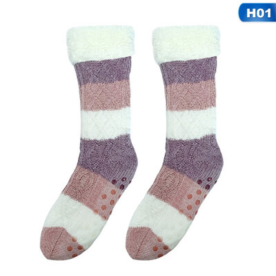 

1 Pair Long Thicken Fleece Lined Socks Women Soft Warm Cozy Fuzzy Slipper Socks
