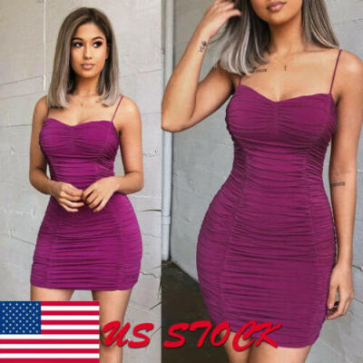 

Womens Sexy Bodycon Sleeveless Evening Party Cocktail Club Short Mini Dress