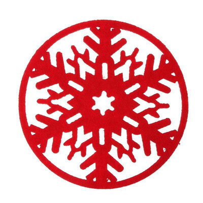 

Toponeto Christmas Snowflake Cup Coaster Cushion Placemat Pad Decorations Home Coaster DM
