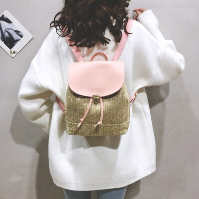 

Tailored Fashion Women Outdoor Hasp Woven School Bag Shoulder Bag Messenger Bag Backpack
