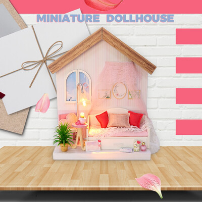 

Siaonvr 3D Wooden DIY Miniature Dollhouse Furniture Room Decorate Christmas Toy Gifts