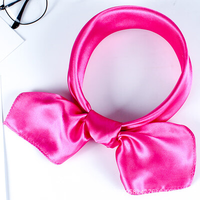 

New solid color silk scarf square female autumn&winter professional wear dance decoration gift wholesale satin small scarf