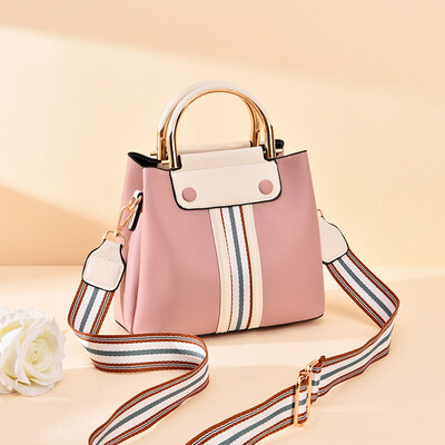 

Bag womens new wave of three-layer color Korean single shoulder handbag fashion simple Joker diagonal bucket bag