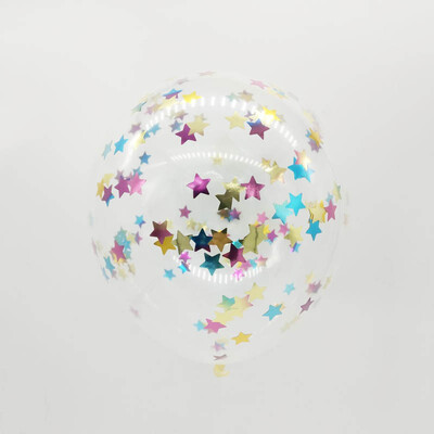 

FUNNYBUNNY 6PCS Transparent Sequins Latex Balloons Wedding Birthday Layout Scene 12 Inch Transparent Latex Balloons Happy New Year