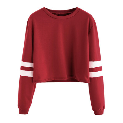 

2019 Fashion Women Sweatshirt Hot Sale Hoodies Solid Crop Hoodie Long Sleeve Pullover Autumn Jumper Coat Casual Sweatshirt Top