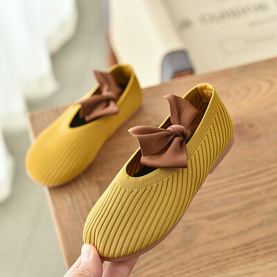 

Flat casual Shoes Children Girls kittens bowknot princess Shoes 3 colors 21-30 Toddler Girls Soft Bottom Shoes