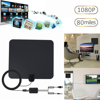 

〖Follure〗2018 NEW Digital HDTV TV Antenna Amplified 80 Mile Range 4K HD VHF UHF
