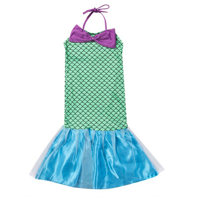 

Kids Ariel Little Mermaid Set Girl Princess Long Dress Cosplay Costume Swimsuit