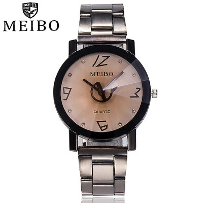

MEIBO Hot New Fashion Watches Women Watch Stainless Steel Quartz Wristwatch Female Male Clocks Relogio Feminino Dropshipping 533