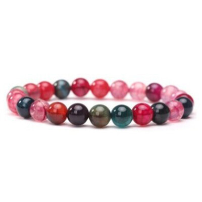 

12 Colors Agate Couple Bracelets 8Mm Natural Stone Beads Healing Energy Bracelet For Women Men