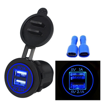 

Dual usb charger socket globaltop 5V 31A adapter power outlet 12V 24V motorcycle car