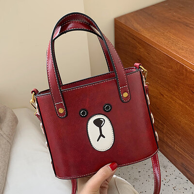 

New small square bag cute little bear hundred handbag 2019 cartoon simple fashion single shoulder oblique satchel bag