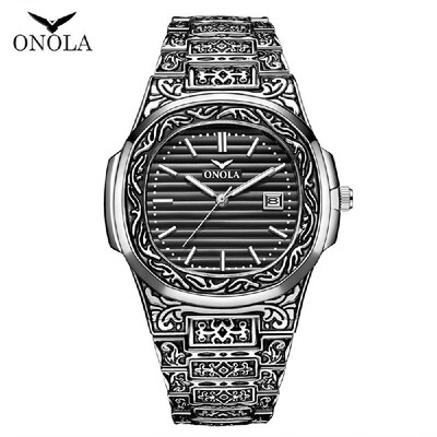 

ONOLA ON3808 Men Quartz Watch Stainless Steel Band Fashion Multifunction Wristwatch 3ATM Calendar Date Display Watches