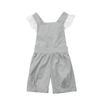 

US Summer Toddler Kids Baby Girls Cotton Princess Romper Lace Sling Outfits Set