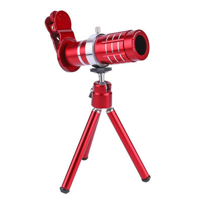 

Clip-on 12x Optical Zoom Mobile Phone Telescope External Camera LensTripod
