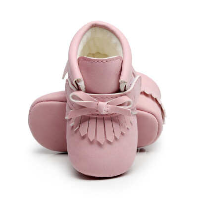 

WEIXINBUY PU Suede Leather Newborn Baby Boy Girl Moccasins Soft First Walkers Shoes Bebe Fringe Soft Soled Non-slip Crib Lace-up