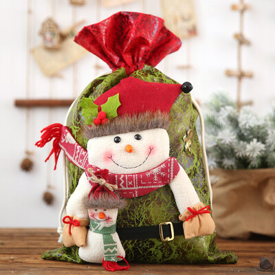 

〖Follure〗Cute Christmas Decorations Candy Gift Bag Imitation Bark Cartoon Doll Snowman