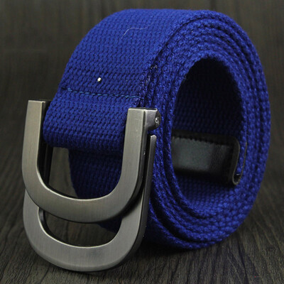 

Men&Women weaving Canvas belt fashion high quality Alloy Double ring buckle Men belt outdoor casual cowboy pants belt