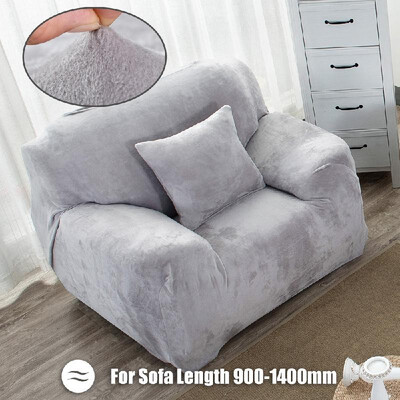 

Winter Warm Sofa Cover Solid Color Plush Sofa Slipcover Full Cover All-inclusive Elastic Sofa Protector Washable