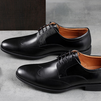 

Beijing Tokyo leather shoes mens business dress derby shoes stitching England lace round head Italy first layer leather black 44