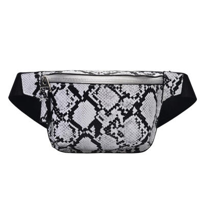 

Snake Print Shoulder Waist Handbags Unisex Leather Fanny Packs Chest Bags