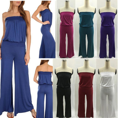 

New Women Summer Playsuit Jumpsuit Loose Strapless Regular Wear Bodysuit Romper