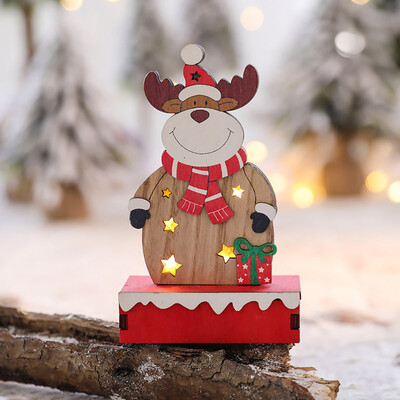 

Toponeto LED Light Cute Christmas Elk Ornaments Window Holiday Decoration Adornment A