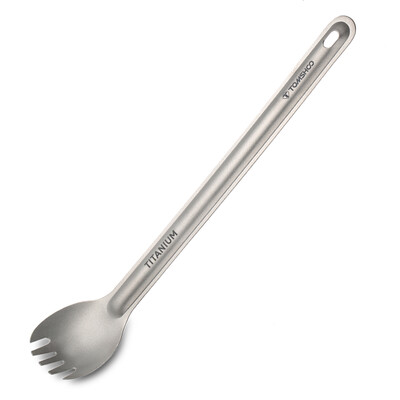

TOMSHOO Titanium Long Handle Spork Outdoor Portable Matte Finish Dinner Spork Cutlery Camping Backpacking Picnic