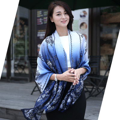 

2018 elegant flower stereo lace silk female silk scarves scarf shawl wholesale seaside tourism wild scarves