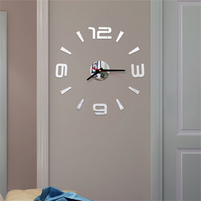 

Gobestart 3D DIY Roman Numbers Acrylic Mirror Wall Sticker Clock Home Decor Mural Decals