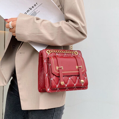 

Chic bag female 2019 new wave Korean version of the fashion simple shoulder Messenger bag wild chain retro small square bag