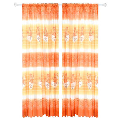 

Plain Horizontal Strip Rose Printing Window Blinds Drapes Blackout Curtains