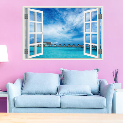 

〖Follure〗3D Full Colour High Definition Nature Scenery False Faux Window Frame Wall Decals