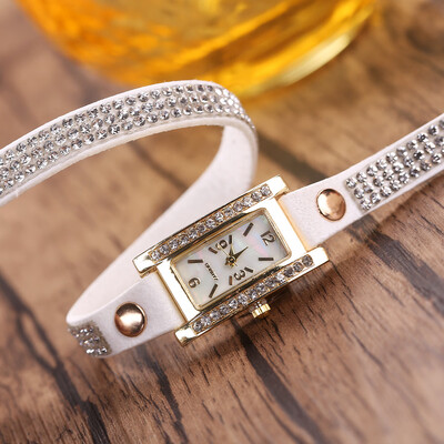

Fashion Korea Velvet Square Bracelet Watch Womens Wreath Watch with Diamond Belt Quartz Watch Womens Model
