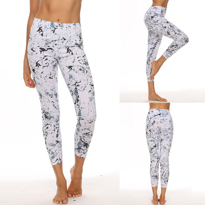 

Tailored Womens Casual Marble Digital Printing High Waist Hip Exercise Yoga Leggings
