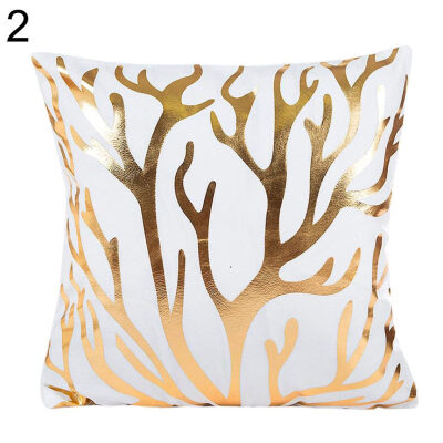 

Gilding Leaves Letter Pillow Protector Case Cushion Cover Sofa Bedding Articles