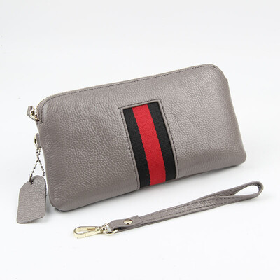 

The first layer of leather ladies wallet long leather zipper Europe&the United States big wallet womens clutch bag soft leather wallet tide