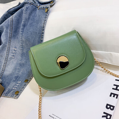 

2019 new Sen simple simple versatile shoulder bag female small fresh texture fashion casual chain slung saddle bag
