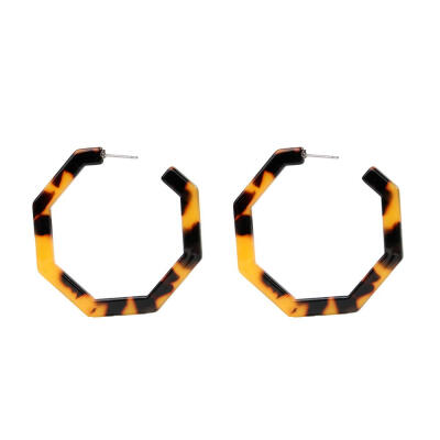 

EK464 Leopard Print Long drop Earrings For Women Tortoiseshell Acetate Resin Acrylic Za Heart Star Circle Geometric Earring