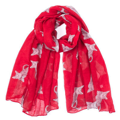 

Gobestart Winter Women Lady Warm Fashion Cartoon Cat Pattern Cute Scarf Wrap Shawl