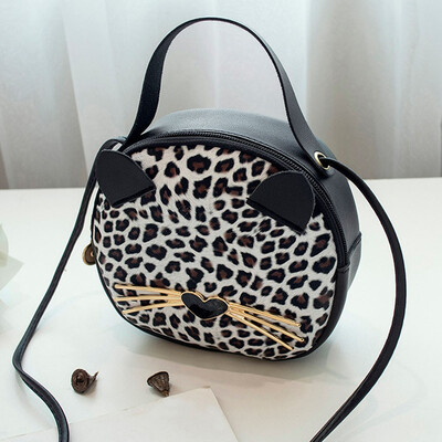 

Tailored Women Leopard Shoulders Small Backpack Letter Purse Mobile Phone Messenger Bag