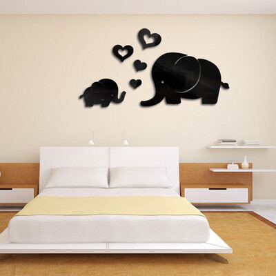 

〖Follure〗Elephant Wall Decor Mirror Sticker DIY Decal Removable Art Baby Kids Room Mural