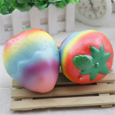 

Siaonvr Colorful Strawberry Squishy Slow Rising Squeeze Phone Straps Ballchains Toys