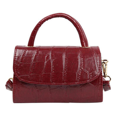 

Vintage Leather Stone Pattern Shoulder Handbags Small Women Casual Bags