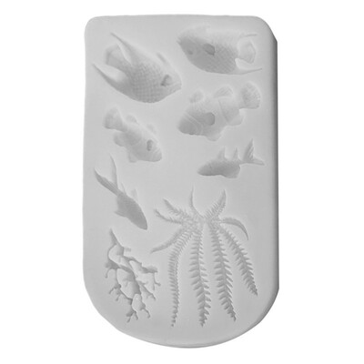 

Ocean Sea Life Theme Cute Seashell Mermaid Tail Silicone Baking Chocolate Fondant Soap Candy Cake Decor Jelly Mold