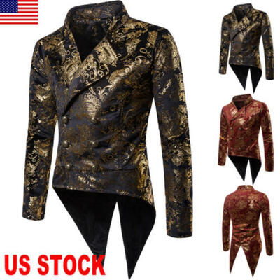 

Mens Blings Sequins Clubs Wedding Party Tuxedo Dinner Formal Suit Jacket Coat
