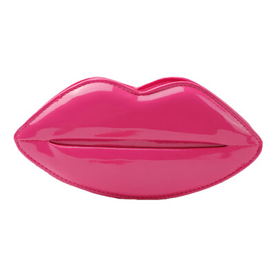 

Chic Women Lady Lip Design Patent Leather Shouder Crossbody Handbag Purse ClutchBeige