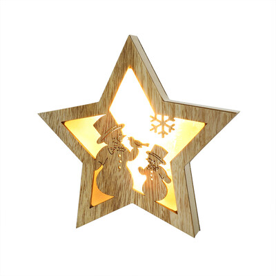 

〖Follure〗Wooden Five Pointed Star LED Lights Christmas Halloween Decoration Bedside Lamp