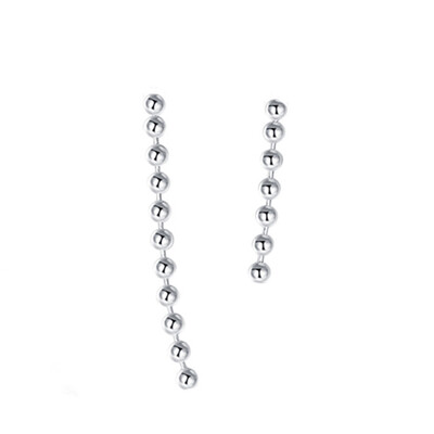 

1 Pair Irregular Beads Chain Earrings Women Girls Beads Dangle Drop Earrings Lady Wedding Ear Jewelry